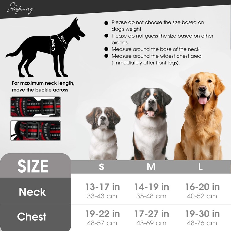 ShopMiey Dog Harness No Pull Pet Harness with 2 Leash