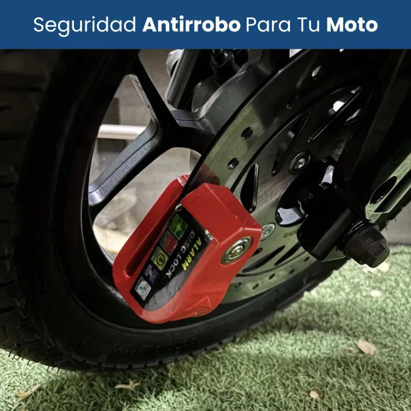 *Candado de Disco Freno Para Moto Antirrobo Con Alarma 110dB
