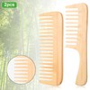 YUXIANLB 2PCS Bamboo Comb Anti-Static Wide Tooth Combs Natural Bamboo