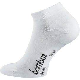 TippTexx 24 6 Pairs Unisex Bamboo Socks Odour Killer with Anti-Hole Guarantee, White trainers.