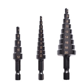 Spiral Grooved Step Drill Bit, M35 High-Speed Steel 4-20mm 4-32mm Cobalt-containing Spiral Pagoda Drill, Drill and Enlarge Hole for Wood Metal Stainless Steel (Bearing Steel 3pcs)