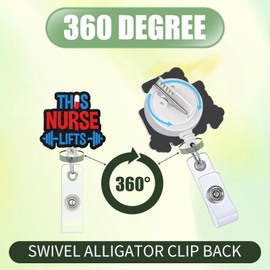 This Nurse Lifts Badge Reel, Funny Badge Reels Retractable, Name Badge Holder Reel with ID Clip for Nurse Nursing Name Tag Card Cute Nursing Student Doctor RN Medical Assistant Work Office