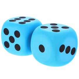UPKOCH 2PCS Giant 8cm Blue EVA Foam Dice, Jumbo Dice with Number Dots, Big Foam Dice for Kids Board Games and Educational Activities