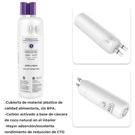 Filtro de Agua W10790813 para Refrigerador Whirlpool W10295370A, EDR1RXD1, EDR1RXD1B, W10295370, Filter 1, WHR1RXD1, KAD1RXD1, P4RFWB, P8RFWB2L, 46-9930, 46-9081