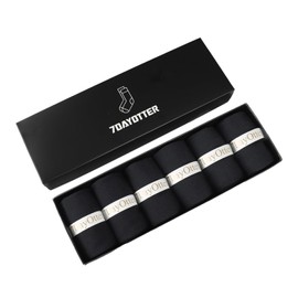 7DayOtter Odor Resistant Bamboo Viscose Comfortable Cotton Dress Calf Black Socks Stay Fresh