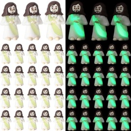 50 Pcs/25Pcs Easter Glow in The Dark Mini Jesus Figures Glowing  Little Jesus Figurines Mini Jesus Statue for Easter Hunt Stuffer Easter Basket Stuffer Christian Baptism Gifts Creative Gift for Family Friend - Quantities: 50Pcs White