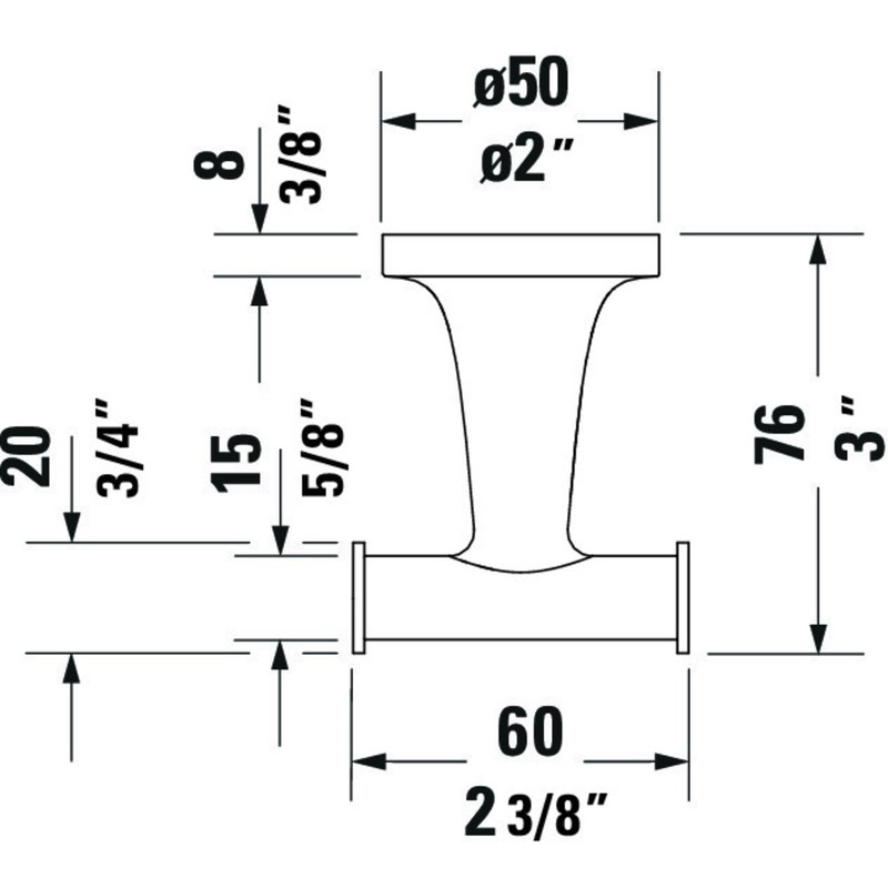 Duravit Starck T Double Wall Mounted Towel Hook Chrome