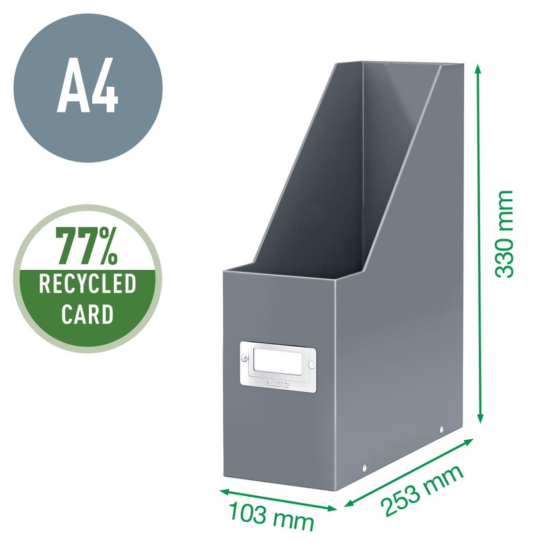 Leitz WOW Magazine File Holder, A4, Cardboard Document Storage Box