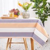 Deconovo Striped Wipe Clean Table Cloth Water Resistant Fabric Tablecloth