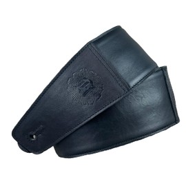 Anthology Gear "The Reticent Full Grain Leather Guitar Strap For Electric, Acoustic, and Bass Guitars (Phantom Black - Veg Tanned, 3" Wide)