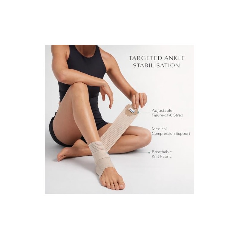 Orliman Wraparound Elastic Ankle Support (Pair) – Adjustable Strap, Low-Profile