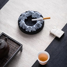 Volcano Snow Mountain Iceberg Cement Ashtray Indoor or Outdoor Use, Windproof, Ashtray Ash Holder, Desktop Ash Tray for Home Office Decoration