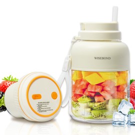 WISEBOND Portable Smoothie Blender for Shakes & Smoothies 43oz 1300ML large Capacity Cordless Juicer Cup Sharp Blades Powerful Blending Juice Vegetable Crush Small Ice for Kitchen Gym Outdoor