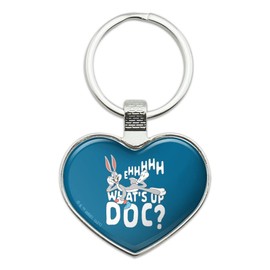 Bugs Bunny What's Up Doc? Keychain Heart Love Metal Key Chain Ring