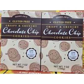Trader Joe's Gluten Free Crispy & Crunchy Chocolate Chip Cookies 7oz (2 Boxes)