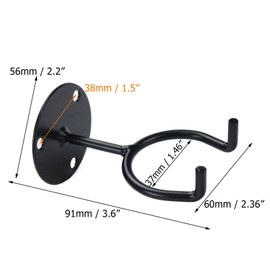 Coshar Pack of 2 Sports Ball Holders Wall Mounted Ball Storage Rack Metal Ball Displary Rack Holder for Basketball Volleyball Football Rugby Soccer (Size 2, Black)