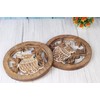 Set of 2 Rabbit Wooden Trivets for Hot Pots and