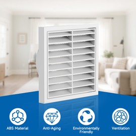 Hon&Guan Diameter 150 mm, lockable grille with integrated pest protection, ABS closing grille for garages, sheds