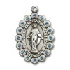 Bliss Sterling Silver Miraculous March Color Month Virgin Mary Necklace