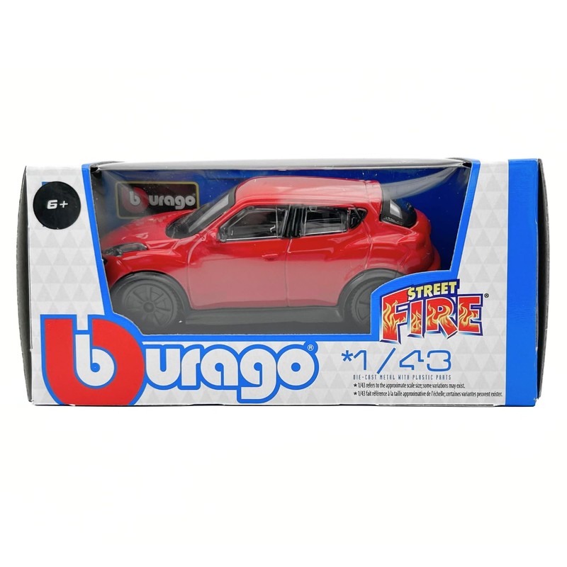 Bburago 18-30136 RE 1/43 Nissan Juke-R Red Mini Car, Diecast