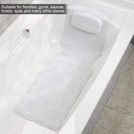 Non-Slip Bath Mat, Massage Bath and Shower Mat, Antibacterial PVC Full Body Spa Mattress Cushion Soft Quilted Bathtub Mat with Breathable