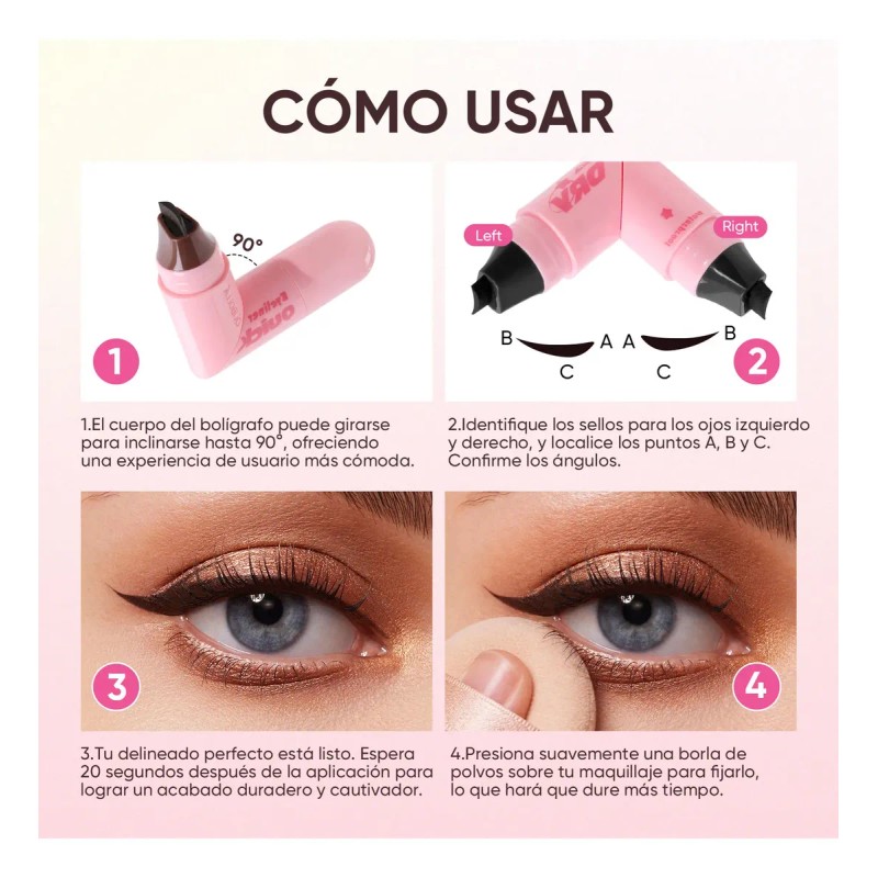 Delineador De Ojos Impermeable Con Doble Sello,one-step Peel