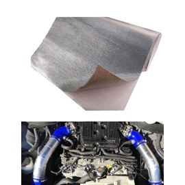 Alioncar 12'' X 24''Aluminized Heat Shield Mat Thermal Barrier Adhesive Backed Heat Blanket, Fiberglass Insulation Reflective Material High Temp Protection