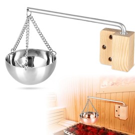 WOOLUCK Aroma Bowl Sauna, 350 ml Stainless Steel Aroma Bowl with Accessories, for Spa Sauna Evaporator Bowl Hanging Bowl Cup Essential Oil Bowl Sauna Room Accessories