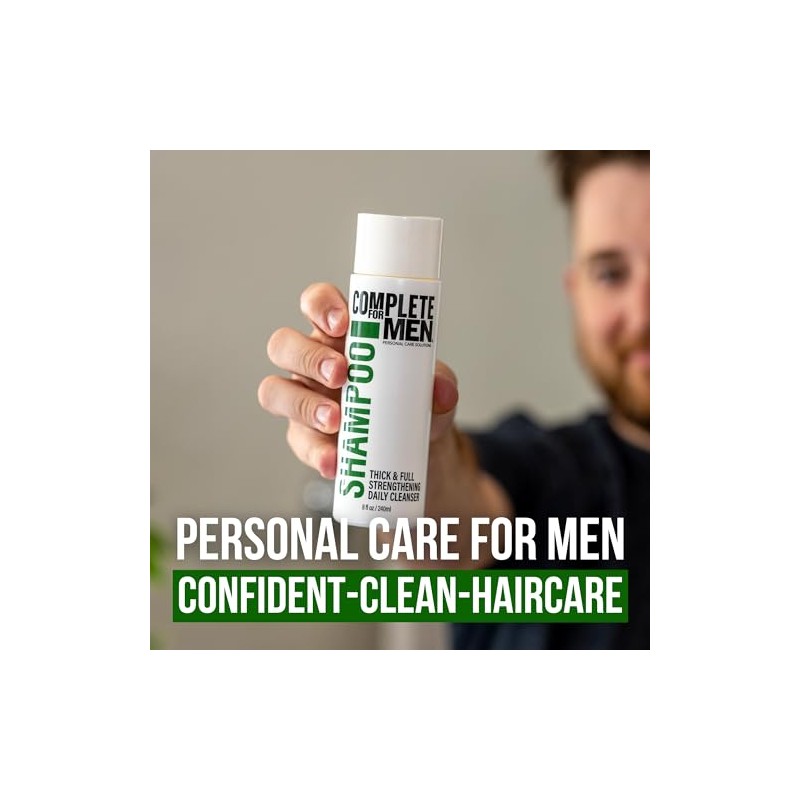 Champú para hombres para cabello más grueso champú fortalecedor completo,