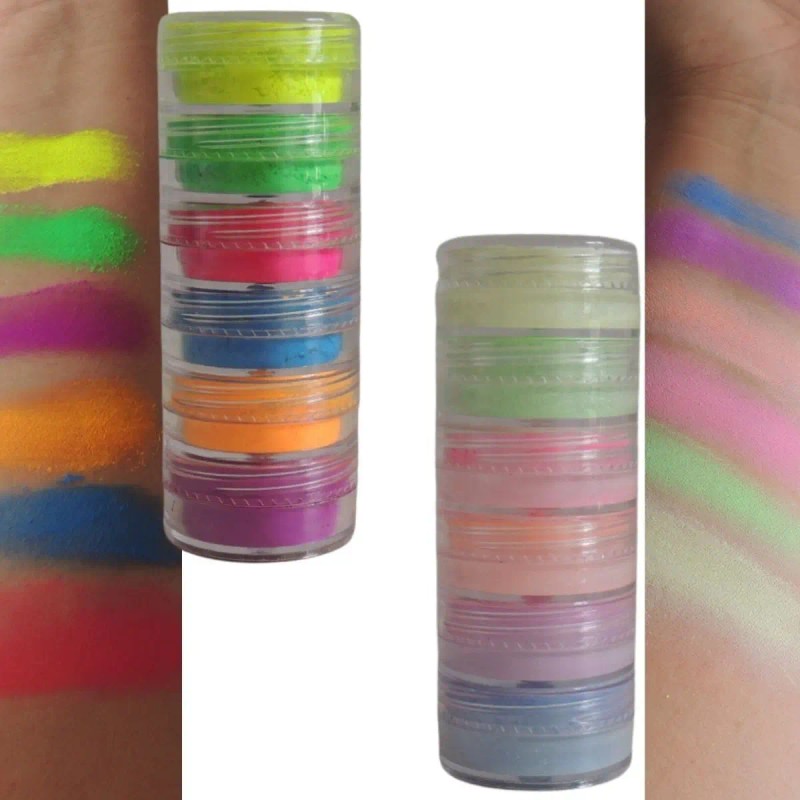 2 Torres Pigmento Neon Y Pastel Sombras En Polvo Ojos