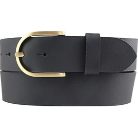 BELTINGER Women's belt made of full buffalo leather, 4 cm, jeans belt for women with golden belt buckle, 40 mm, leather belt made of buffalo leather, 4 cm, Black, Gold