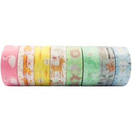 YUBX Washi Tape Decorative Paper Masking Tape for Scrapbooking, Crafts (Small Animals)