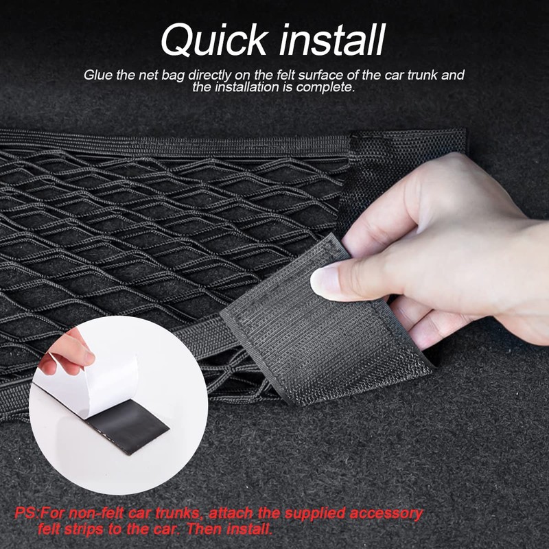 Mesh Cargo Net for Car, Universal Stretchable Trunk Storage Net