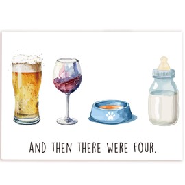 HEALSLA Lovely Baby Shower Card, Funny New Baby Congratulations Card for New Mom Dad Parents, New Born Card for Pregnant Couple, And Then There Were Four