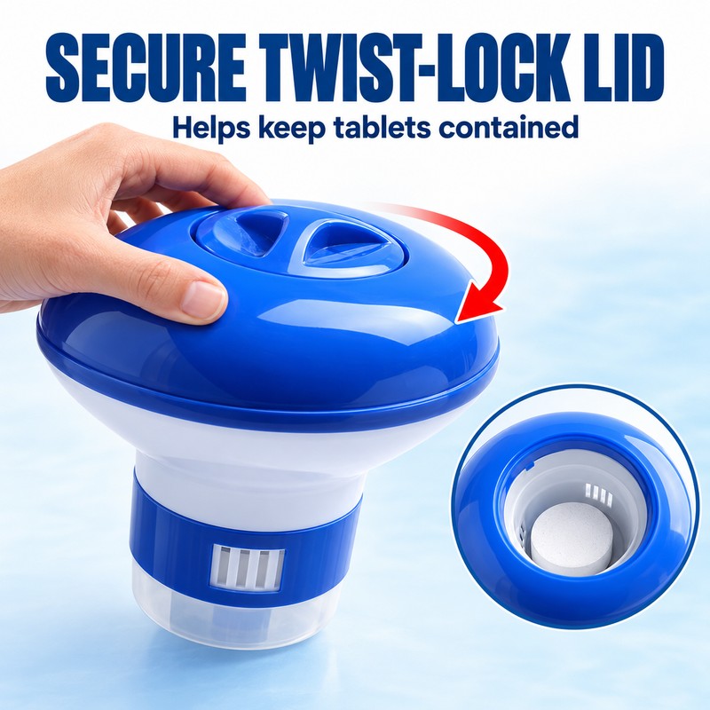 4 Pack Floating Pool Chlorine Tablet Dispensers with Adjustable Flow