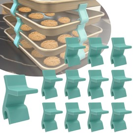 Runspich Baking Sheet Stacking Clips - 2024 New Reusable, Space-Saving Tray Dividers & Accessories for Cookie Sheets, Freeze Dryer Trays, Sheet Pans (Blue, 12pcs)