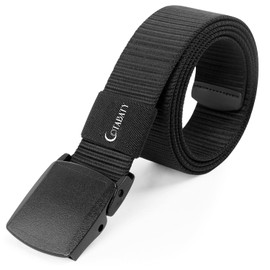 Cotabaty Lightweight Nylon Belt for Men Women Military Tactical Heavy Duty Belt Quick Release Metal Free Canvas Work Belt (Black)