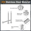 uxcell 100Pcs #14 x 3 Self Drilling Screws, 410 Stainless