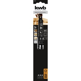 kwb Multicut Reciprocating Saw Blade for Wood, 203 mm (for Hardwood, MDF Panels, Plastic, Flexible Carbon Steel, Progressive Tooth Pitch, HCS Steel Teeth, Precision Ground ½ Inch Universal Shaft