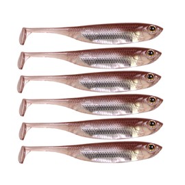 QualyQualy Soft Plastic Lures Paddle Tail Swimbaits Minnow Lures Shad Bait Dropshot Lure Pike Fishing Lures Perch Trout Bass 7.5cm 6Pcs
