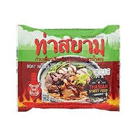 Thasiam, Boat Noodle, Instant Dried Rice Stick Noodles with Spicy Sauce, 119 g. [Pack of 2 pieces]