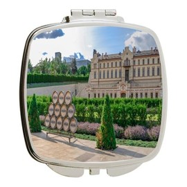 Island Gifting - Image of Mimi Castle Winery in Anenii Moldova - Square Compact Mirror - Travel Mirror