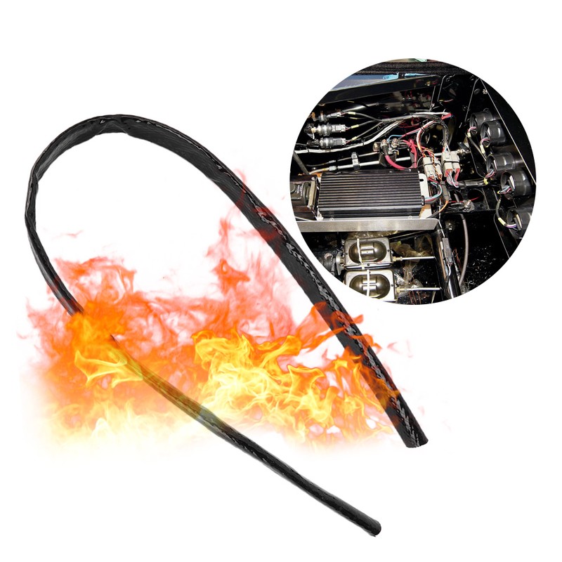 3.3ft Black Heat Fire Sleeve Fire Braid Flame Heat Shield