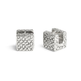 COACH Women's Signature Quilted Cube Huggie Earrings