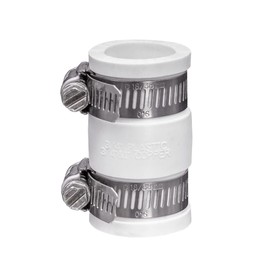 Fernco 1056-075 3/4-in. Flexible PVC Condensate Pipe Coupling for Plastic and Copper Plumbing Connections in White