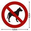 Pack of 5 Dog Prohibited Stickers 9.5 cm