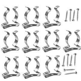Pack of 10 Tool Spring Terry Clips 13mm Garage/Shed Storage Grip Tidies Wall Mounted Tool Spring Terry Clips Storage Hangers for Garages Sheds Yards Cupboards (with Screws).