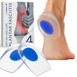 YogaMedic Heel Shoe Pads- 2 Pairs (4 Pcs) of Heel Gel Cups for Comfort, Plantar Fasciitis, Achilles Tendonitis & Heel Spur Pain- Cushion Heel Support- Reduce Pressure & Pain Inserts Cups (Size: 35-39)