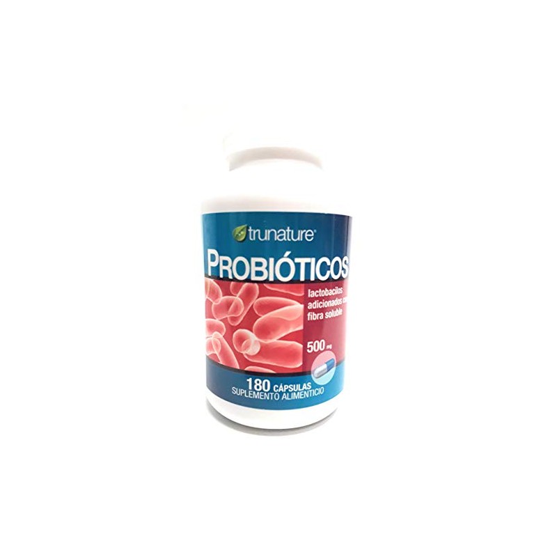TruNature Probioticos Lactobacilos Adicionados con Fibra Solube 180 Capsulas