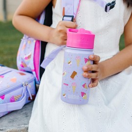 Wildkin Kids 14oz Stainless Steel Water Bottle – BPA-Free, Leakproof, Insulated, Easy-Clean - Sweet Dreams